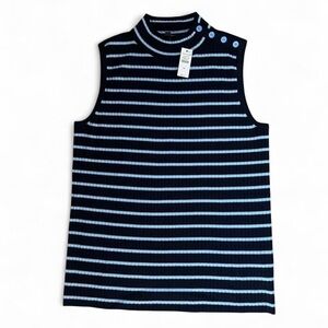 NWT Talbots striped ribbed knit sweater vest size M